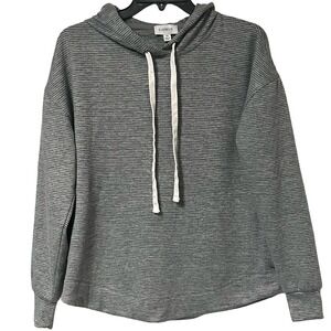 Evereve Gray‎ Striped Hooded Pullover Sweatshirt Women's Size XS